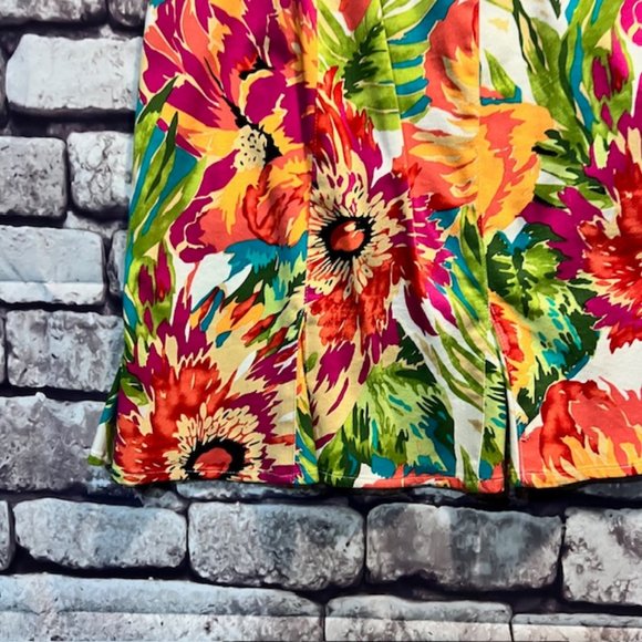 Bandolino Floral Multicolored A-Line Skirt Size 12P - Picture 7 of 9